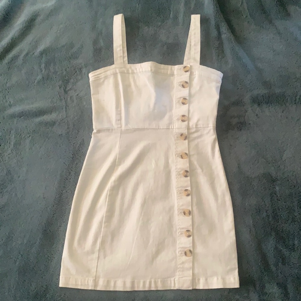 Forever 21 White Denim button down dress Size:M